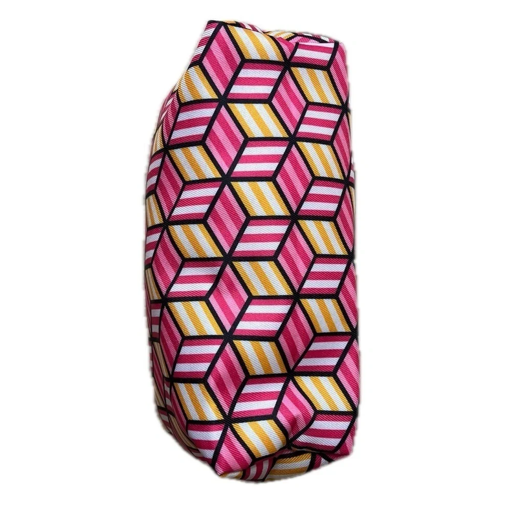 Clinique Cosmetic Travel Bag; Bright Pink, Black, Yellow, Zip Closure, NWOT